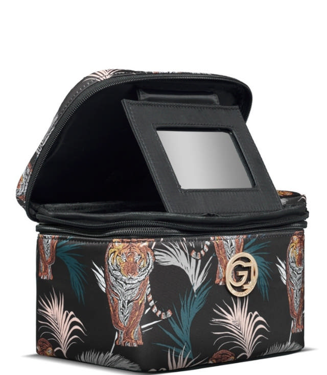 Gillian Jones Beautyboks - sort tigre og palme print