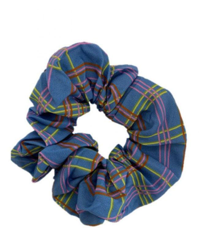 JA-NI Hair Accessories - Hair Scrunchie, The Blue Checkered