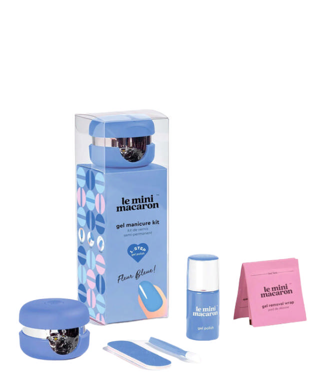 Le Mini Macaron Manicure Kit Fleur Bleue, 10 ml.