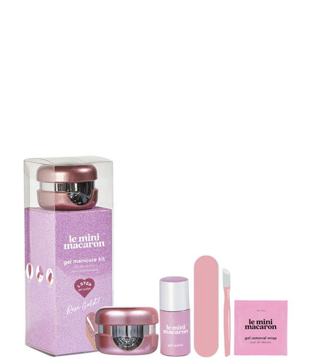 Le Mini Macaron Manicure Kit Rose Gold, 10 ml.