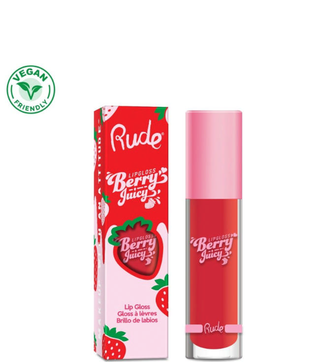 Rude Cosmetics Berry Juicy Lip Gloss - Coral Red